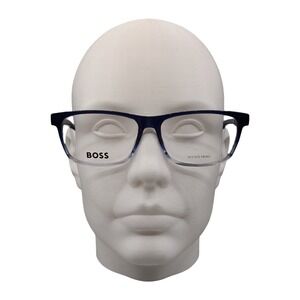 BOSS 1518 38I 145 Blue Clear Gradient Rectangular Eyeglasses Frames Italy